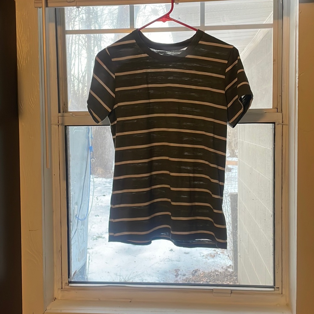 Green striped shirt